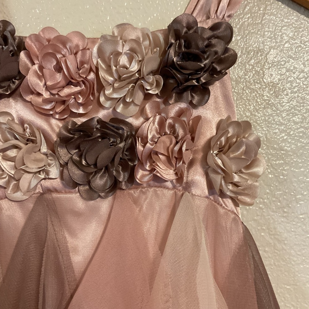 Biscotti Pink Princess Dress Floral Elegant Brown Layered Easter dress - Picture 9 of 10
